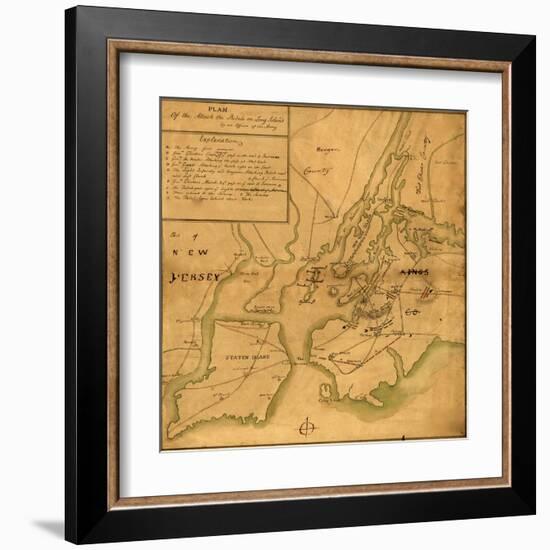 Plan of the attack the rebels on Long Island-Anonymous-Framed Art Print