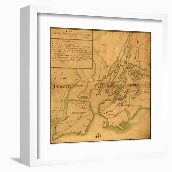 Plan of the attack the rebels on Long Island-Anonymous-Framed Art Print