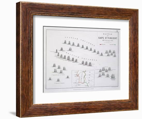 Plan of the Battle of Cape St. Vincent, 14th February 1797, C.1830S (Engraving)-Alexander Keith Johnston-Framed Giclee Print