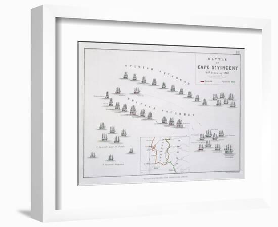 Plan of the Battle of Cape St. Vincent, 14th February 1797, C.1830S (Engraving)-Alexander Keith Johnston-Framed Giclee Print