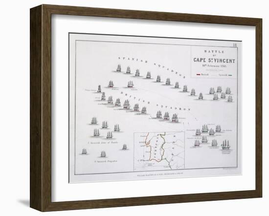 Plan of the Battle of Cape St. Vincent, 14th February 1797, C.1830S (Engraving)-Alexander Keith Johnston-Framed Giclee Print