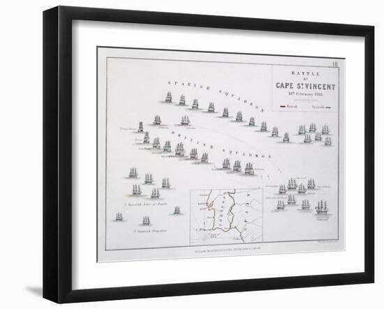 Plan of the Battle of Cape St. Vincent, 14th February 1797, C.1830S (Engraving)-Alexander Keith Johnston-Framed Giclee Print