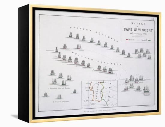 Plan of the Battle of Cape St. Vincent, 14th February 1797, C.1830S (Engraving)-Alexander Keith Johnston-Framed Premier Image Canvas