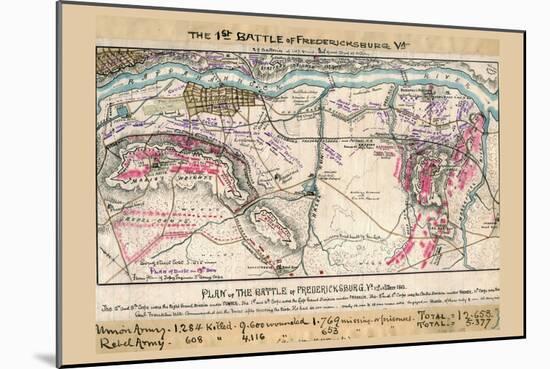 Plan of the Battle of Fredericksburg-Robert Knox Sneden-Mounted Art Print