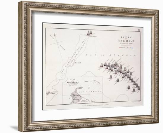 Plan of the Battle of the Nile, 1st August 1798, C.1830S (Engraving)-Alexander Keith Johnston-Framed Giclee Print