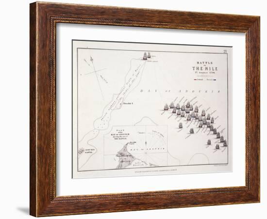 Plan of the Battle of the Nile, 1st August 1798, C.1830S (Engraving)-Alexander Keith Johnston-Framed Giclee Print