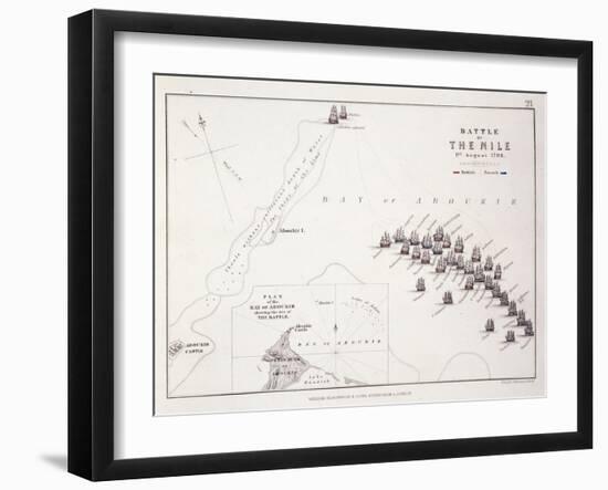 Plan of the Battle of the Nile, 1st August 1798, C.1830S (Engraving)-Alexander Keith Johnston-Framed Giclee Print