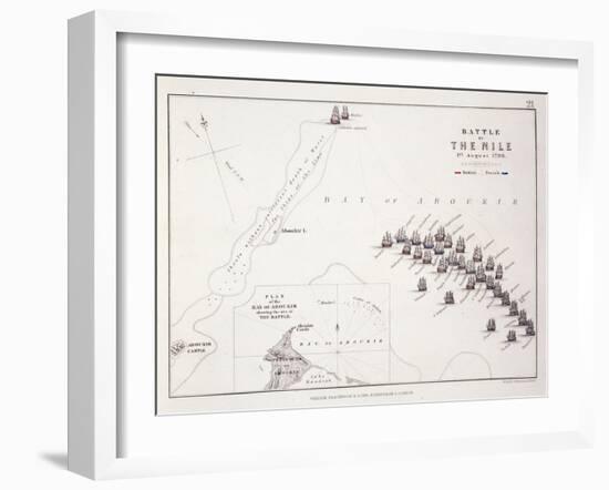 Plan of the Battle of the Nile, 1st August 1798, C.1830S (Engraving)-Alexander Keith Johnston-Framed Giclee Print