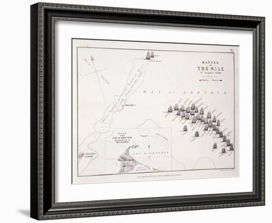 Plan of the Battle of the Nile, 1st August 1798, C.1830S (Engraving)-Alexander Keith Johnston-Framed Giclee Print