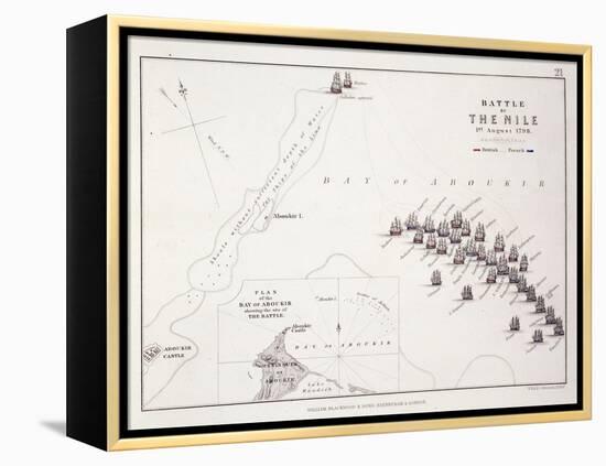 Plan of the Battle of the Nile, 1st August 1798, C.1830S (Engraving)-Alexander Keith Johnston-Framed Premier Image Canvas