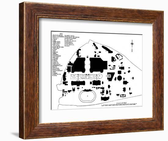 Plan of the British Empire Exhibition, Wembley, showing disposition of principal buildings, 1924-Unknown-Framed Giclee Print