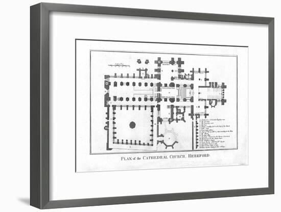 'Plan of the Cathedral Church, Hereford.', late 18th century-Unknown-Framed Giclee Print