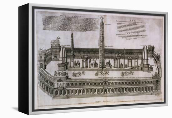 Plan of the Circus Maximus Engraving-Nicolas Beautrizet-Framed Premier Image Canvas