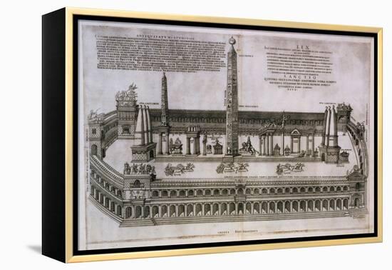 Plan of the Circus Maximus Engraving-Nicolas Beautrizet-Framed Premier Image Canvas