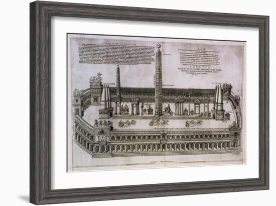 Plan of the Circus Maximus Engraving-Nicolas Beautrizet-Framed Giclee Print