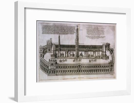Plan of the Circus Maximus Engraving-Nicolas Beautrizet-Framed Giclee Print
