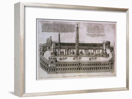 Plan of the Circus Maximus Engraving-Nicolas Beautrizet-Framed Giclee Print