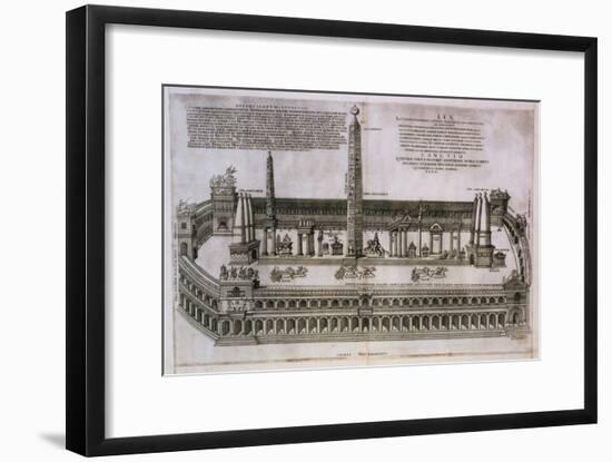 Plan of the Circus Maximus Engraving-Nicolas Beautrizet-Framed Giclee Print