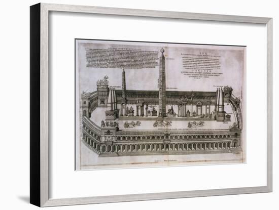 Plan of the Circus Maximus Engraving-Nicolas Beautrizet-Framed Giclee Print