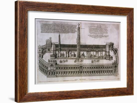 Plan of the Circus Maximus Engraving-Nicolas Beautrizet-Framed Giclee Print