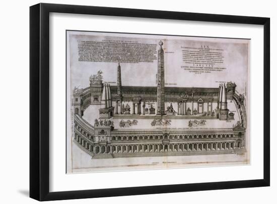 Plan of the Circus Maximus Engraving-Nicolas Beautrizet-Framed Giclee Print