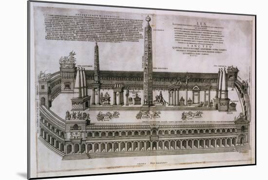 Plan of the Circus Maximus Engraving-Nicolas Beautrizet-Mounted Giclee Print