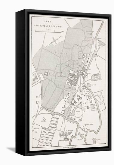 Plan of the City of Lucknow, from 'Cassell's Illustrated History of England'-English School-Framed Premier Image Canvas