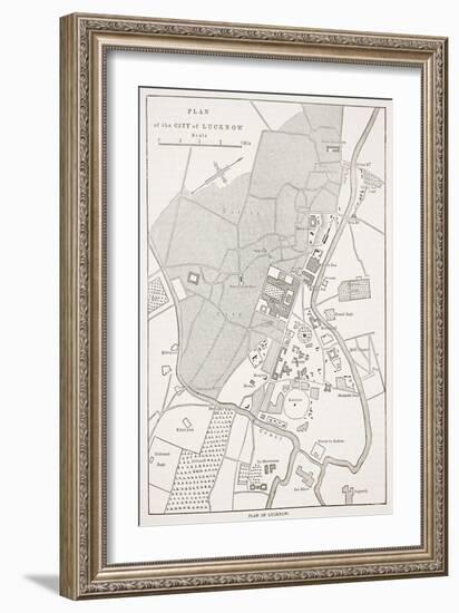 Plan of the City of Lucknow, from 'Cassell's Illustrated History of England'-English School-Framed Giclee Print