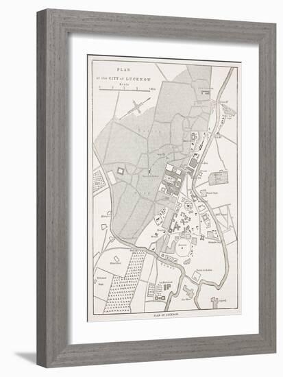 Plan of the City of Lucknow, from 'Cassell's Illustrated History of England'-English School-Framed Giclee Print