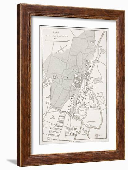 Plan of the City of Lucknow, from 'Cassell's Illustrated History of England'-English School-Framed Giclee Print