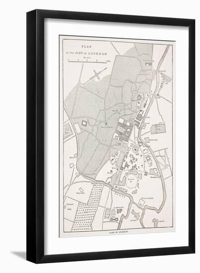 Plan of the City of Lucknow, from 'Cassell's Illustrated History of England'-English School-Framed Giclee Print