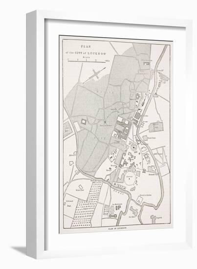 Plan of the City of Lucknow, from 'Cassell's Illustrated History of England'-English School-Framed Giclee Print