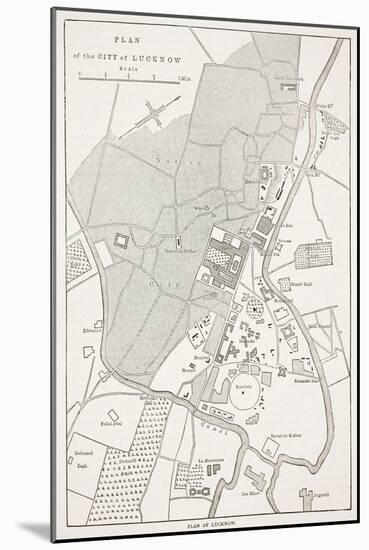 Plan of the City of Lucknow, from 'Cassell's Illustrated History of England'-English School-Mounted Giclee Print