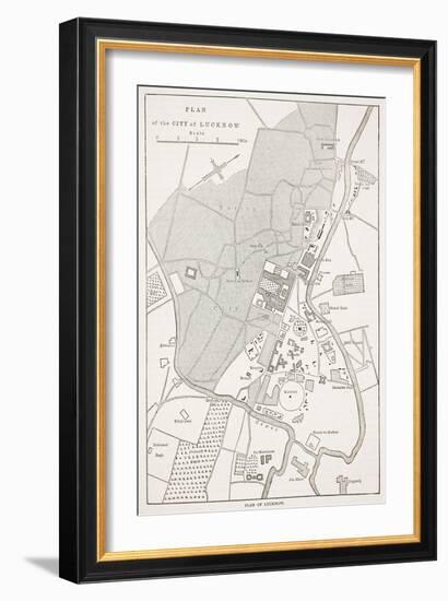 Plan of the City of Lucknow, from 'Cassell's Illustrated History of England'-English School-Framed Giclee Print