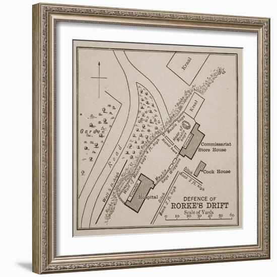 Plan of the Defence of Rorke's Drift-English School-Framed Giclee Print