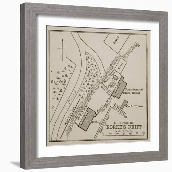 Plan of the Defence of Rorke's Drift-English School-Framed Giclee Print