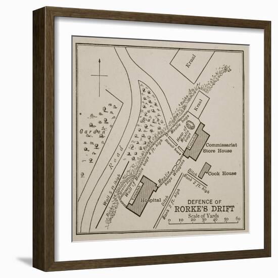 Plan of the Defence of Rorke's Drift-English School-Framed Giclee Print