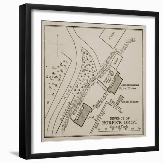 Plan of the Defence of Rorke's Drift-English School-Framed Giclee Print