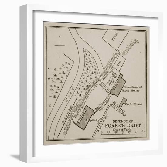 Plan of the Defence of Rorke's Drift-English School-Framed Giclee Print