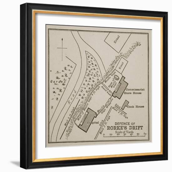 Plan of the Defence of Rorke's Drift-English School-Framed Giclee Print