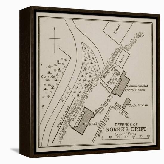 Plan of the Defence of Rorke's Drift-English School-Framed Premier Image Canvas