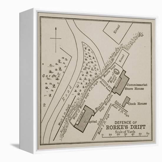 Plan of the Defence of Rorke's Drift-English School-Framed Premier Image Canvas