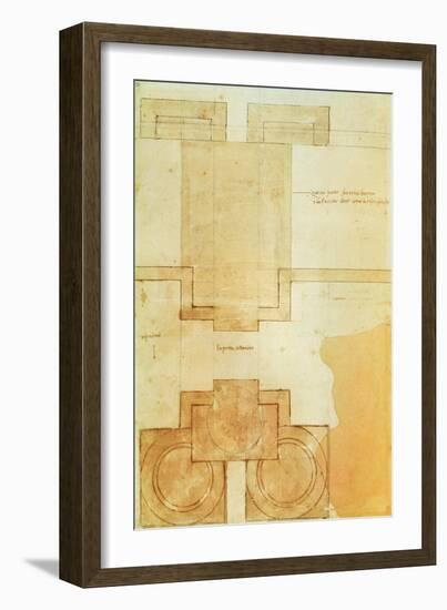 Plan of the Drum of the Cupola of the Church of St. Peter's Basilica-Michelangelo Buonarroti-Framed Giclee Print