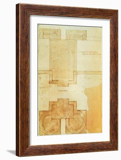 Plan of the Drum of the Cupola of the Church of St. Peter's Basilica-Michelangelo Buonarroti-Framed Giclee Print