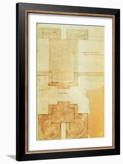 Plan of the Drum of the Cupola of the Church of St. Peter's Basilica-Michelangelo Buonarroti-Framed Giclee Print