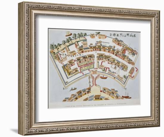 Plan of the Dutch Factory in the Island of Desima, at Nagasaki, Book from Illustrations of Japan ..-Isaac Titsingh-Framed Giclee Print