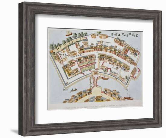 Plan of the Dutch Factory in the Island of Desima, at Nagasaki, Book from Illustrations of Japan ..-Isaac Titsingh-Framed Giclee Print