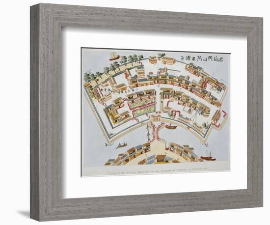 Plan of the Dutch Factory in the Island of Desima, at Nagasaki, Book from Illustrations of Japan ..-Isaac Titsingh-Framed Giclee Print