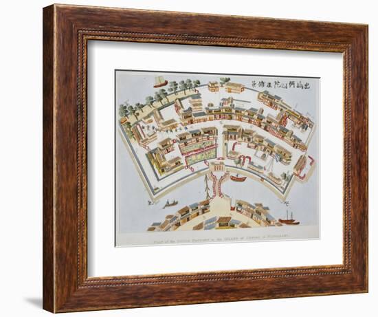 Plan of the Dutch Factory in the Island of Desima, at Nagasaki, Book from Illustrations of Japan ..-Isaac Titsingh-Framed Giclee Print