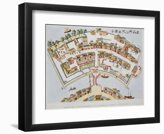 Plan of the Dutch Factory in the Island of Desima, at Nagasaki, Book from Illustrations of Japan ..-Isaac Titsingh-Framed Giclee Print